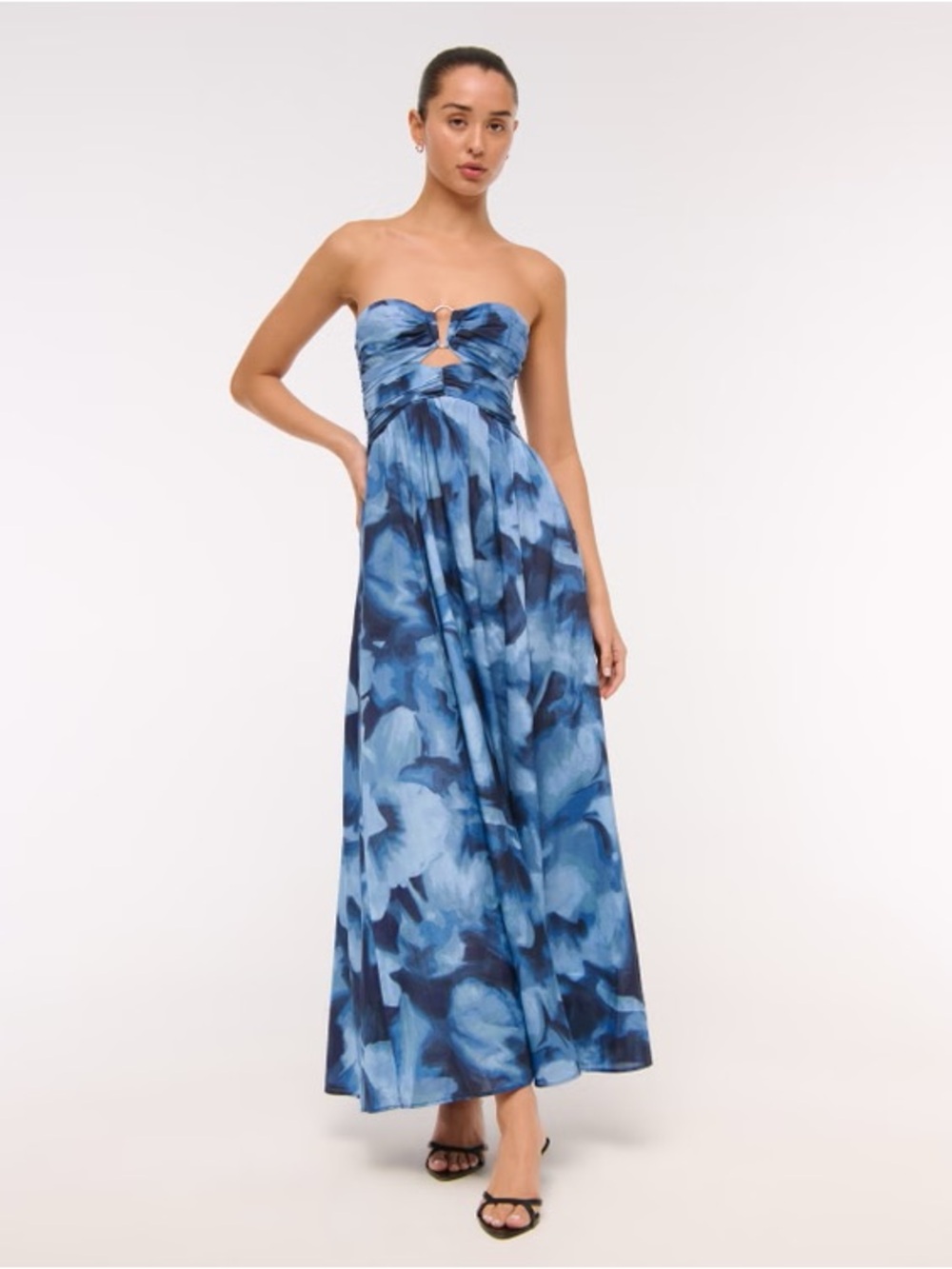 Strapless Hardware Cutout Maxi Dress